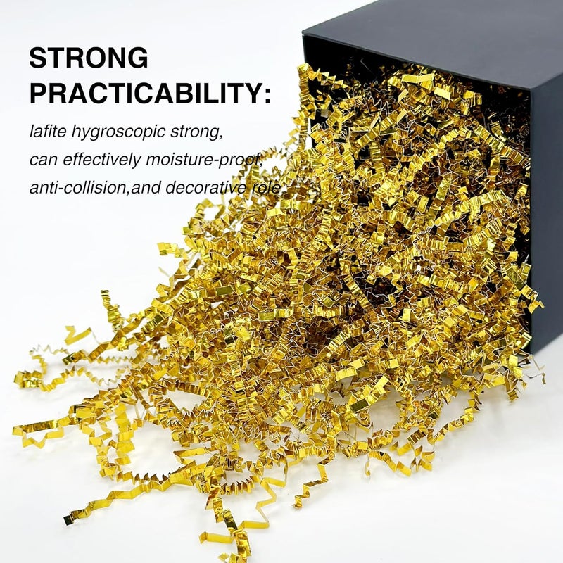 Corlcol 1LB Crinkle Cut Paper Shred Filler for Gift Box Bag and Basket On Holidays (Gold) - Image 4